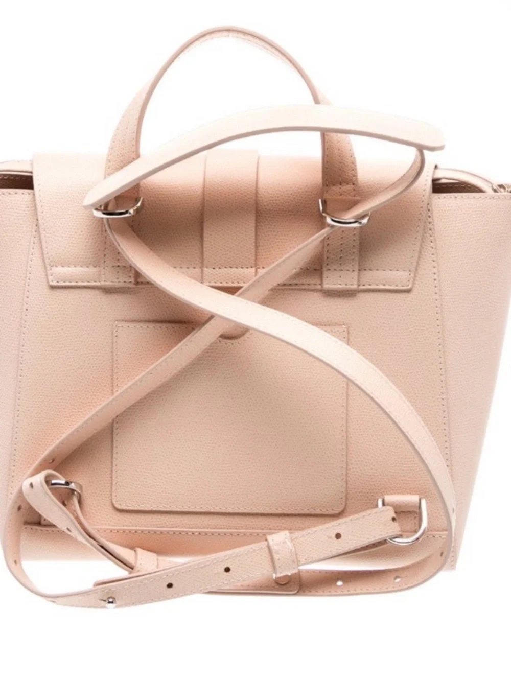 Senreve Blush Pink Pebbled Leather Backpack